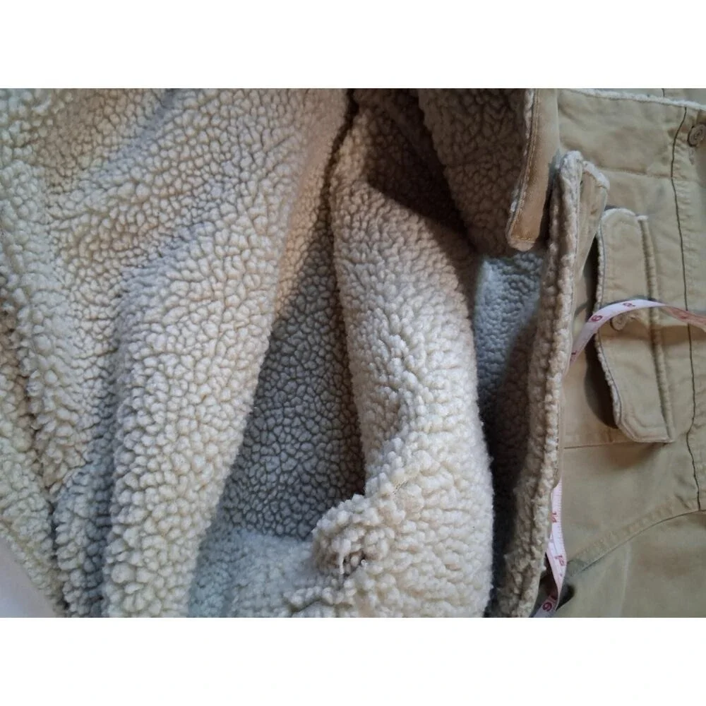 Y2K Vintage Gap Mens XXL Khaki Canvas Sherpa Lined Trucker Chore Barn Jacket‎